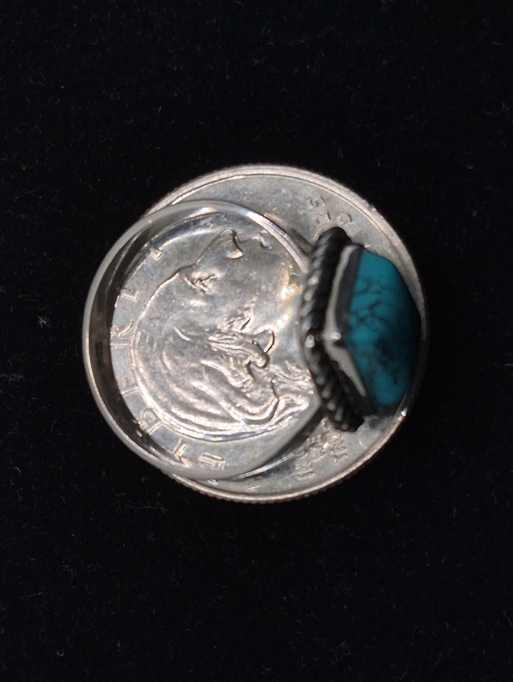 .925 Sterling Silver Women's Square Turquoise Ring, Jewelry Brand new - Picture 5 of 5